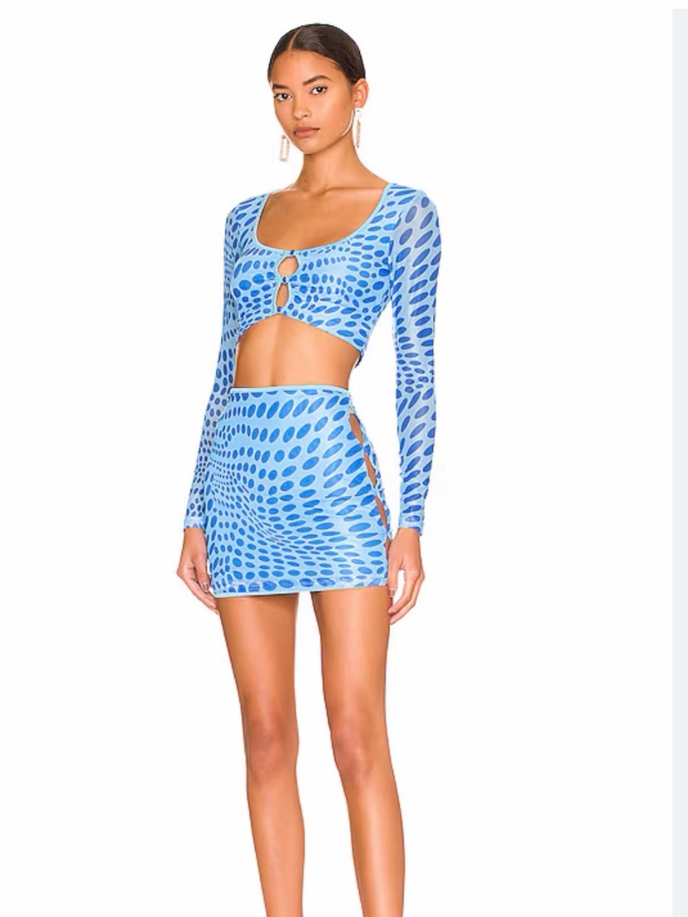 superdown Gianna Skirt two piece Set in Blue
